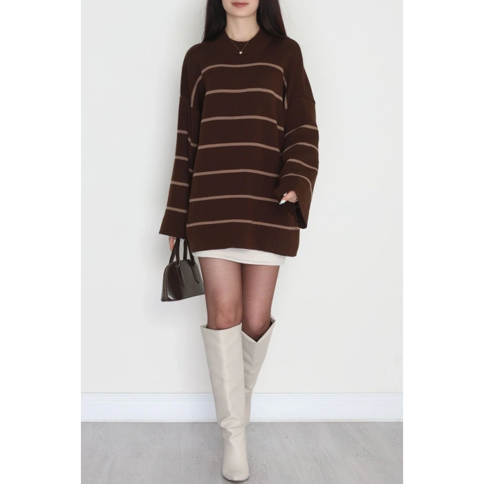 Yarım Balıkçı Yaka Triko Bluz Kahvemocha - 3066.1577.