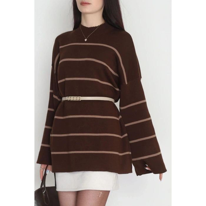 Yarım Balıkçı Yaka Triko Bluz Kahvemocha - 3066.1577.