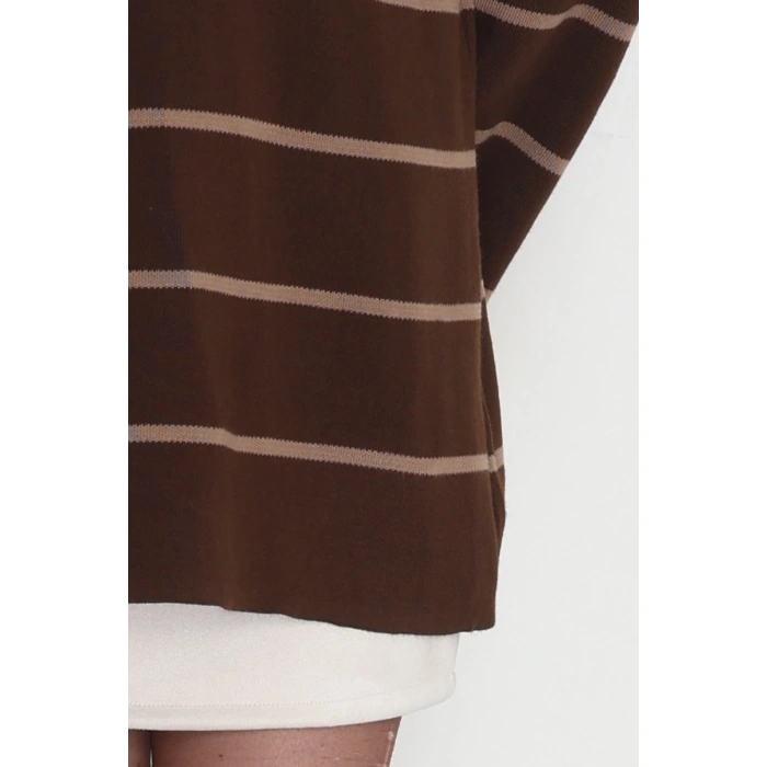 Yarım Balıkçı Yaka Triko Bluz Kahvemocha - 3066.1577.