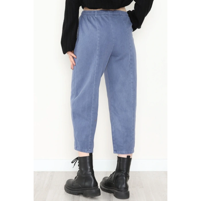 Yıkamalı Havuç Pantolon Açıkmavi - 51212.1779.