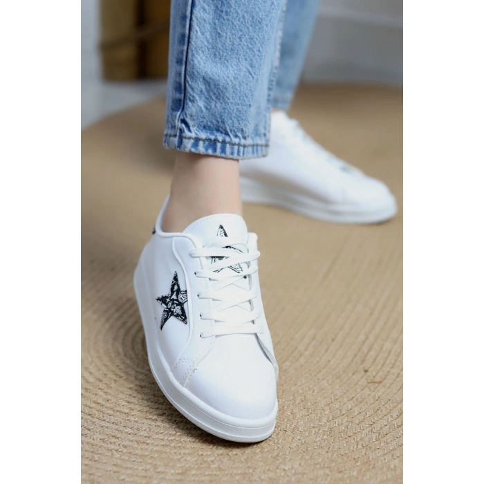 Yıldızlı Spor Ayakkabı Beyazsiyah2 - 31295.264.