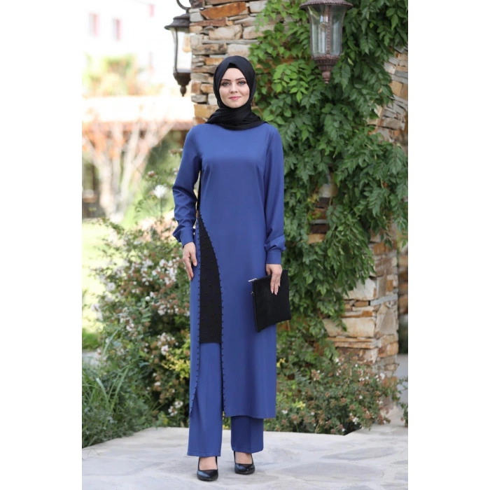 Yırtmaç Detaylı Takım mdc 1133 İndigo