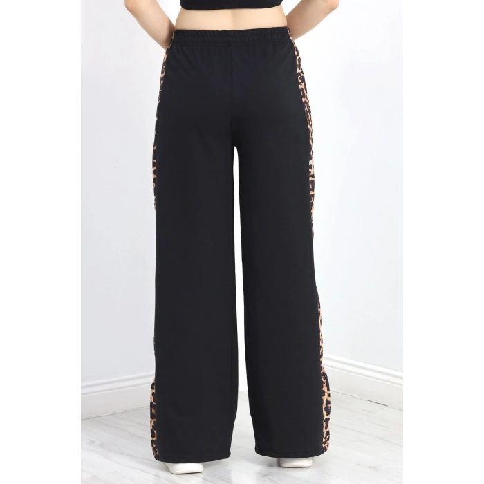 Yırtmaçlı Şeritli 2 İplik Eşofman Altı Siyah - 40022.1857.