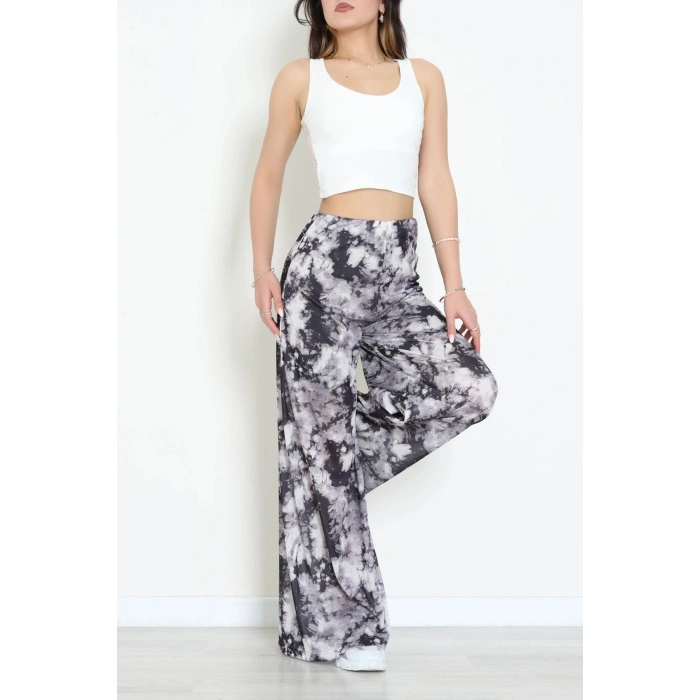 Yüksek Bel Bol Paça Pantolon Siyah - 32252.1857.