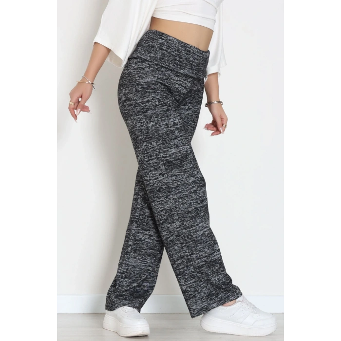 Yumoş Kumaş Beli Katlamalı Pantolon Siyah - 51097.2114.