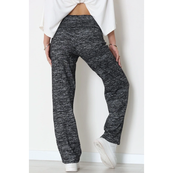 Yumoş Kumaş Beli Katlamalı Pantolon Siyah - 51097.2114.