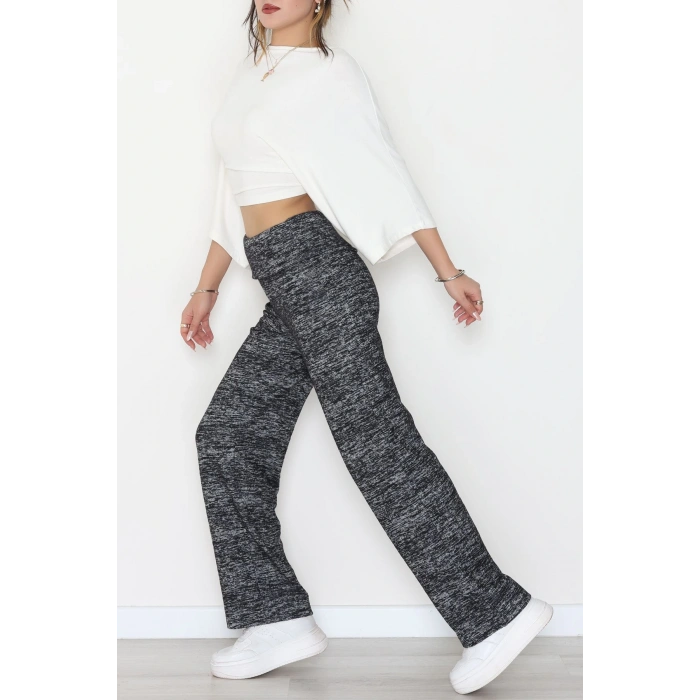 Yumoş Kumaş Beli Katlamalı Pantolon Siyah - 51097.2114.