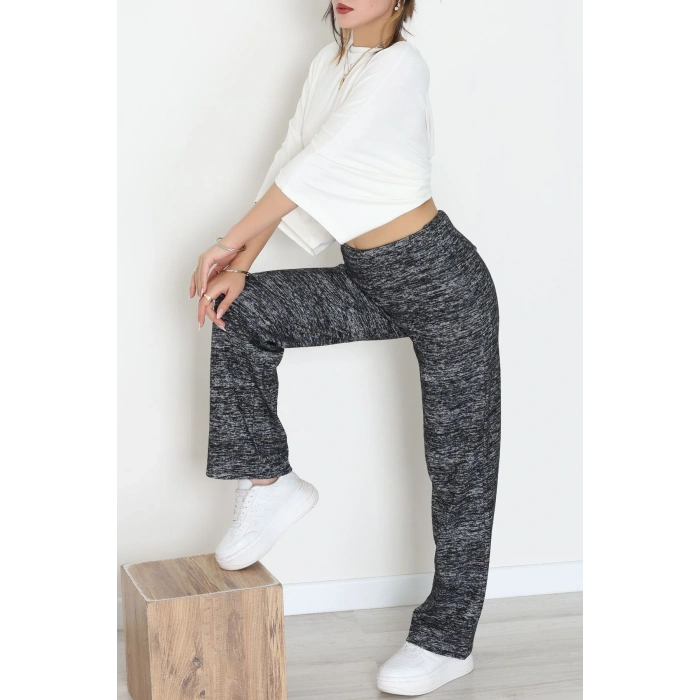 Yumoş Kumaş Beli Katlamalı Pantolon Siyah - 51097.2114.