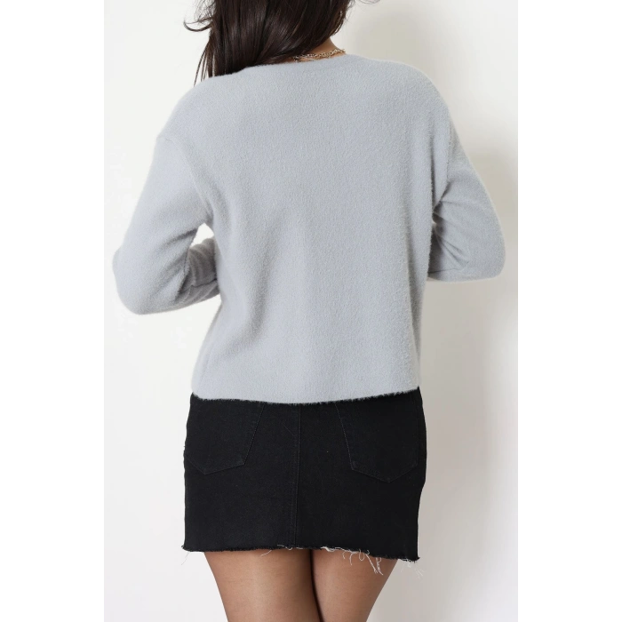 Yumuşak Dokulu Hırka Gri - 70884.1765.