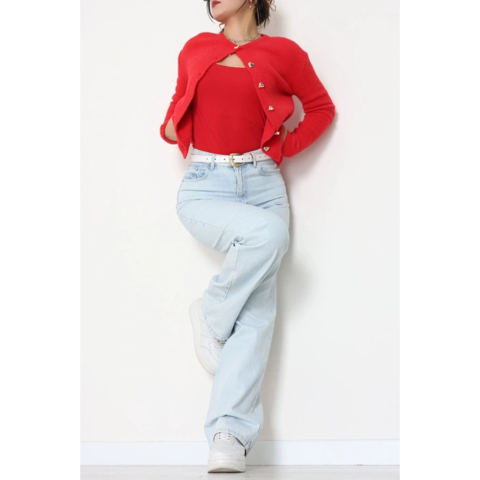 Yumuşak Dokulu Hırka Kırmızı - 70884.1765.