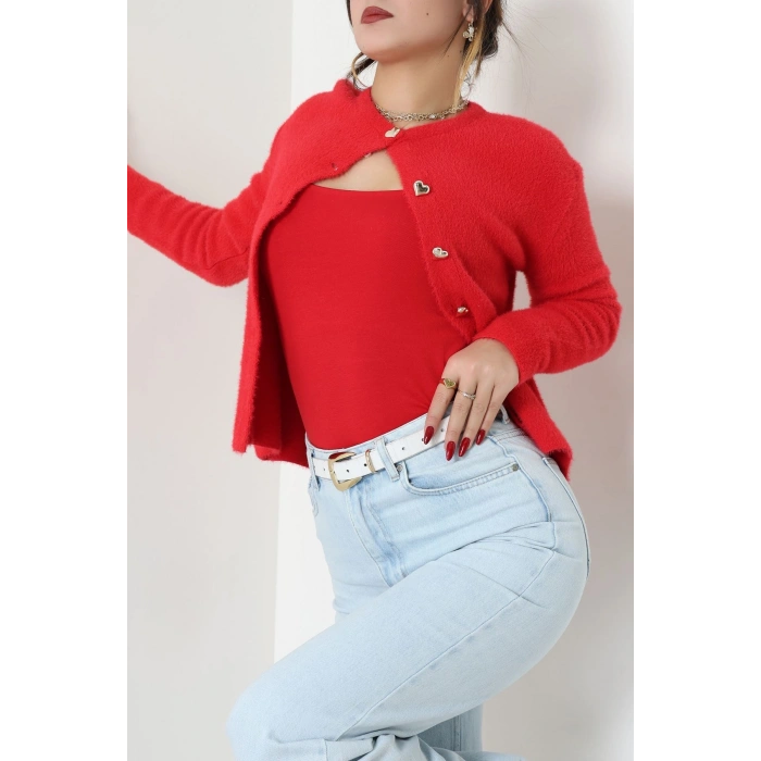 Yumuşak Dokulu Hırka Kırmızı - 70884.1765.