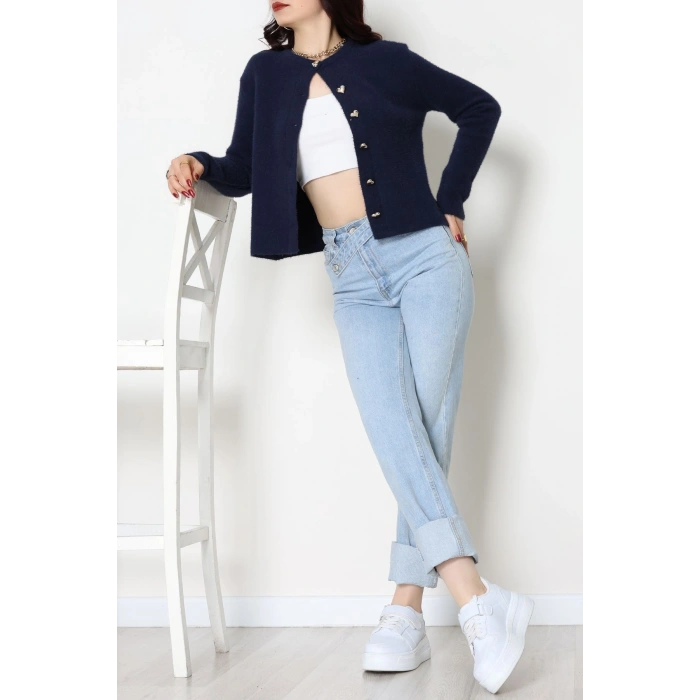 Yumuşak Dokulu Hırka Lacivert - 70884.1765.