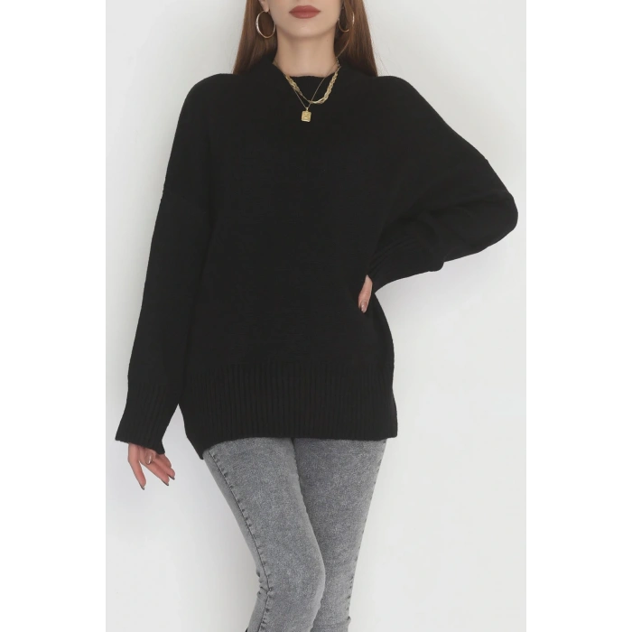 Yumuşak Dokulu Triko Kazak Siyah - 51048.1765.