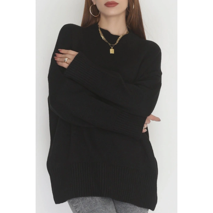 Yumuşak Dokulu Triko Kazak Siyah - 51048.1765.