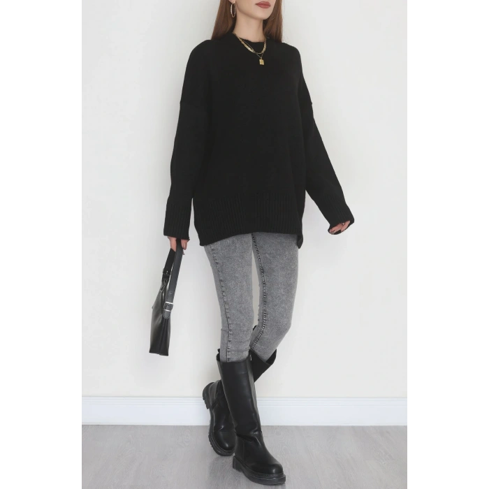 Yumuşak Dokulu Triko Kazak Siyah - 51048.1765.