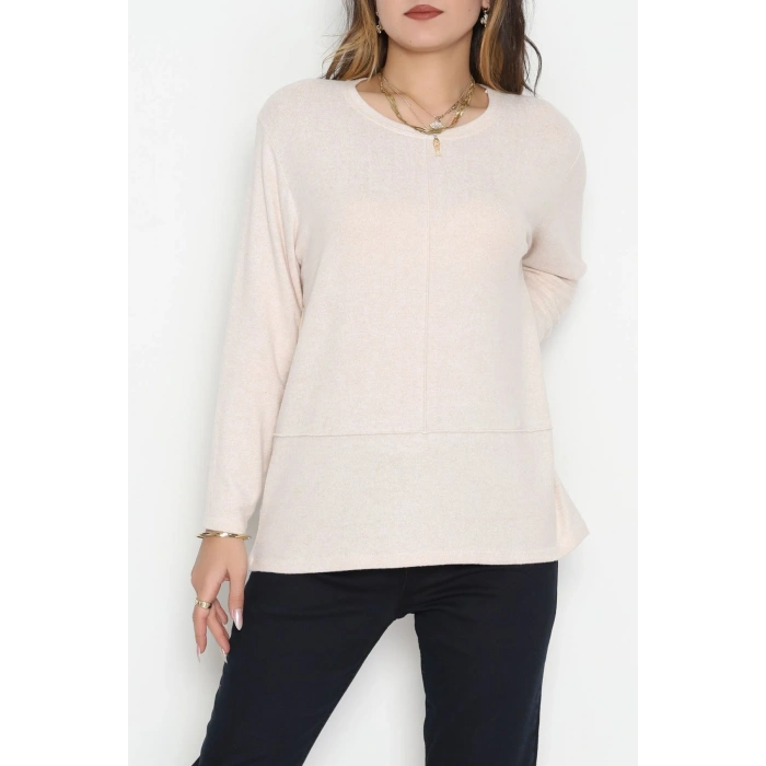 Yün Çilek Bluz Bej - 51065.2114.