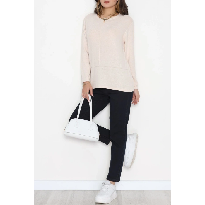 Yün Çilek Bluz Bej - 51065.2114.