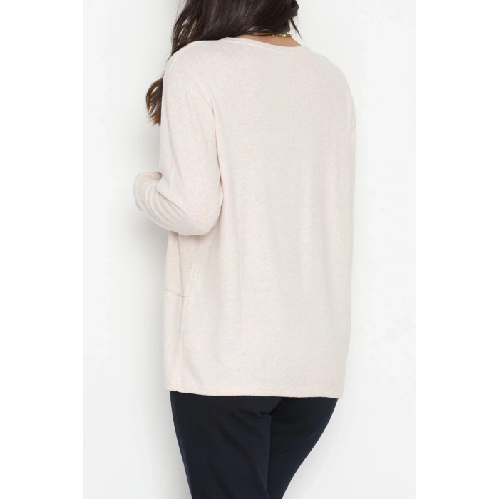 Yün Çilek Bluz Bej - 51065.2114.