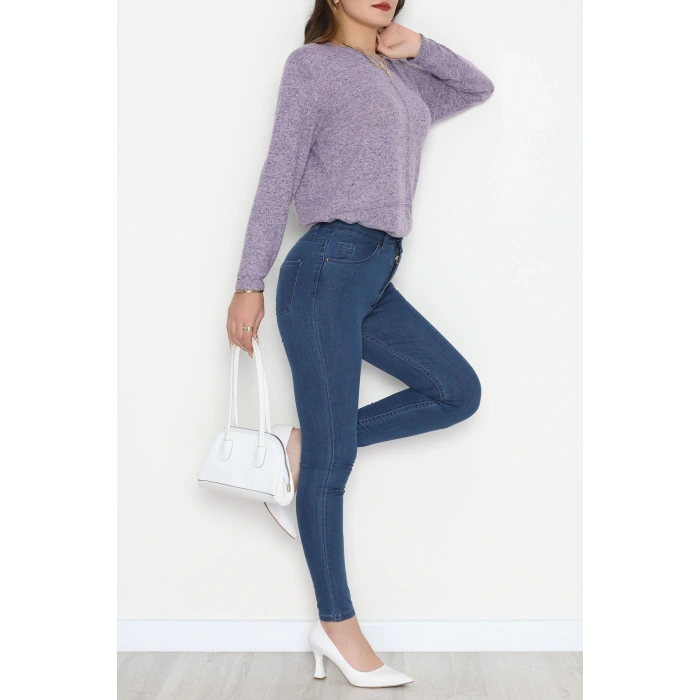 Yün Çilek Bluz Lila - 51065.2114.