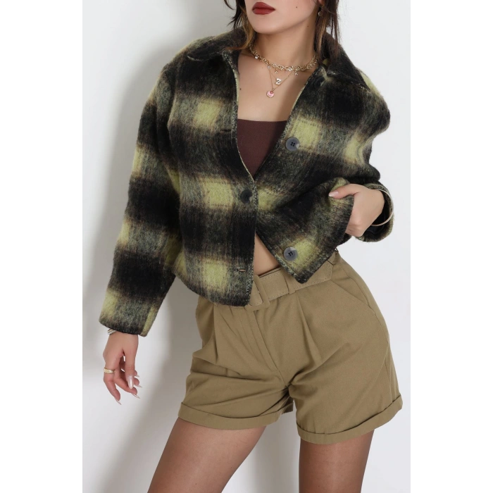 Yün Crop Kaban Yeşil - 6321.001.