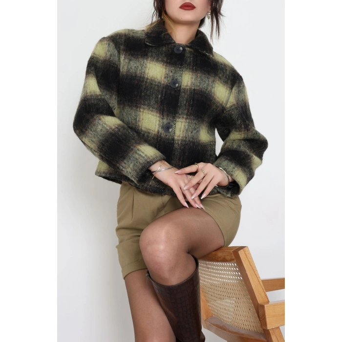 Yün Crop Kaban Yeşil - 6321.001.