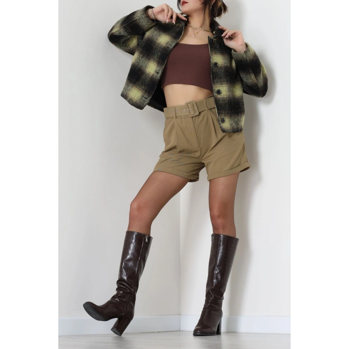 Yün Crop Kaban Yeşil - 6321.001.