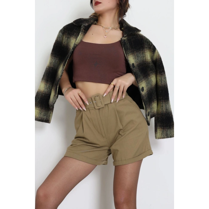 Yün Crop Kaban Yeşil - 6321.001.