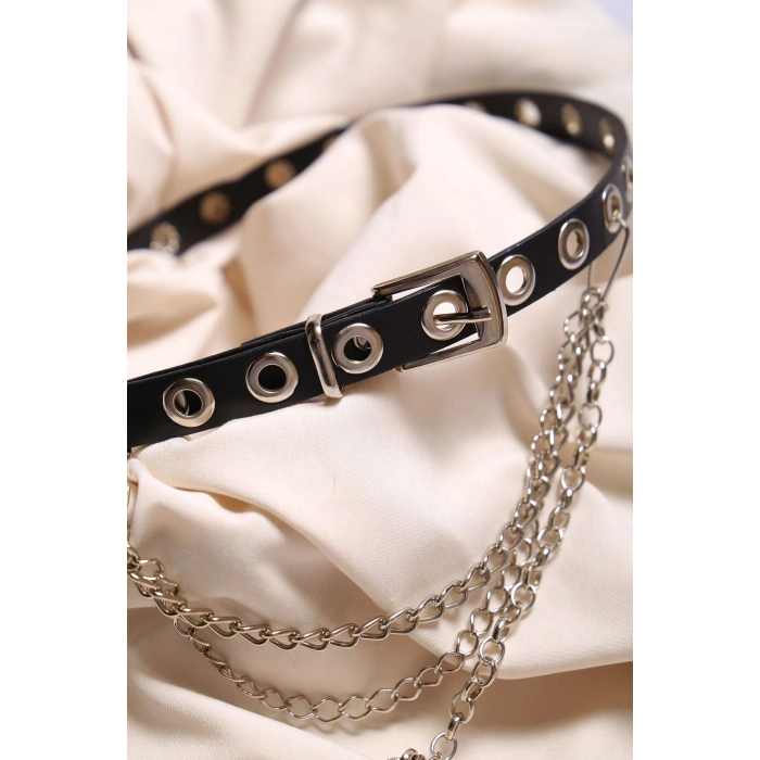 Zincir Aksesuarlı Kemer Siyah - 9920.1140.