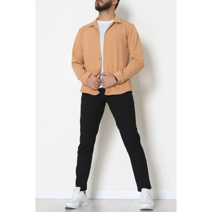 Zra Krep Erkek Gömlek Camel - 42188.1937.