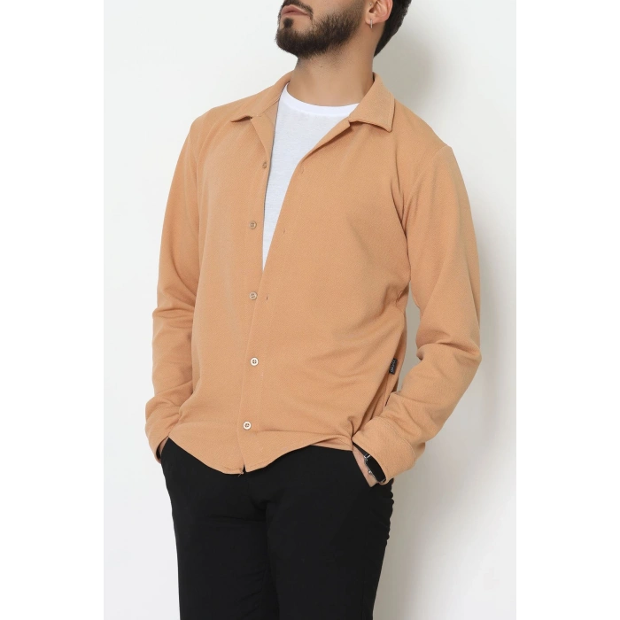 Zra Krep Erkek Gömlek Camel - 42188.1937.
