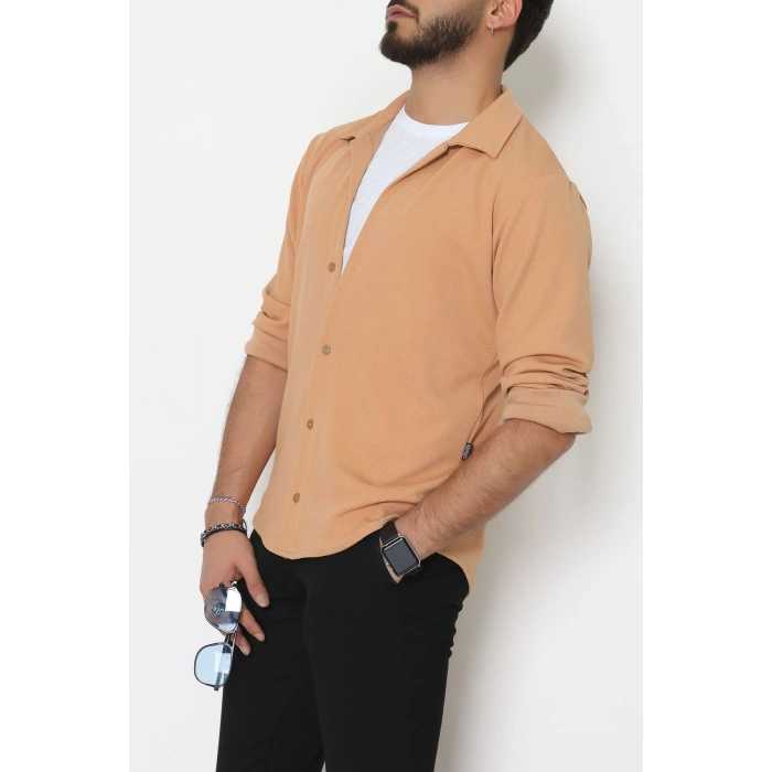 Zra Krep Erkek Gömlek Camel - 42188.1937.