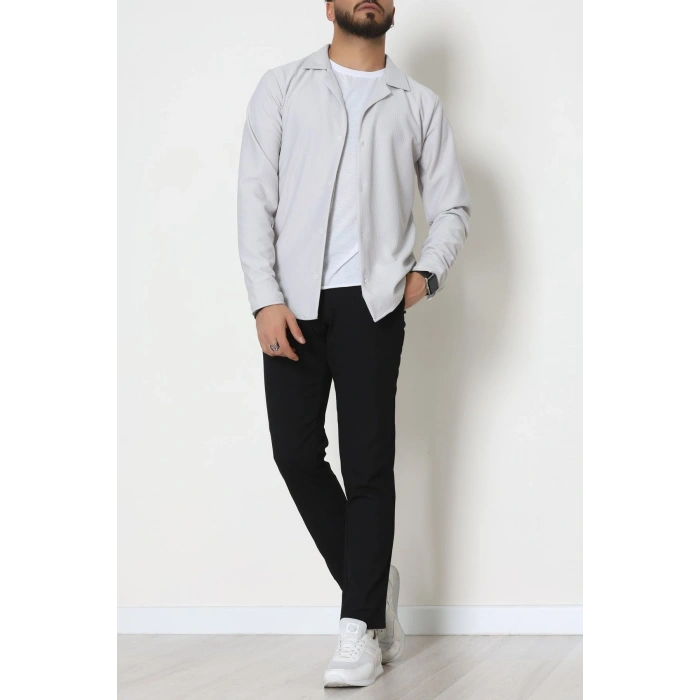 Zra Krep Fitilli Erkek Gömlek Dumangri - 31804.1937.