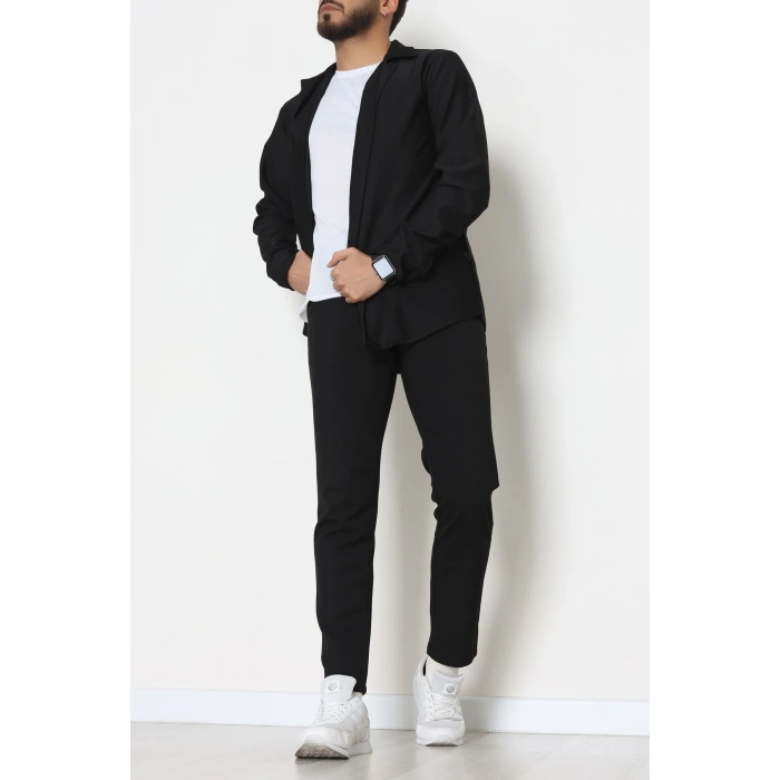 Zra Krep Fitilli Erkek Gömlek Siyah - 31804.1937.