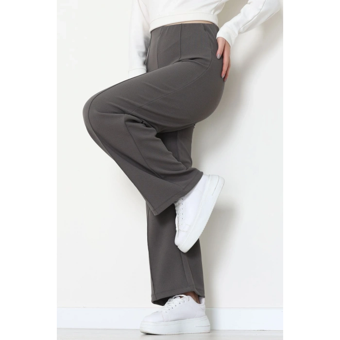 Zra Krep Lastikli Çımalı Pantolon Antrasit - 51251.1837.