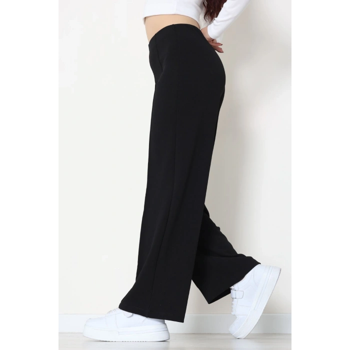 Zra Krep Lastikli Çımalı Pantolon Siyah - 51251.1837.