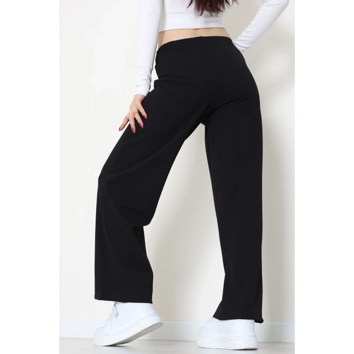 Zra Krep Lastikli Çımalı Pantolon Siyah - 51251.1837.