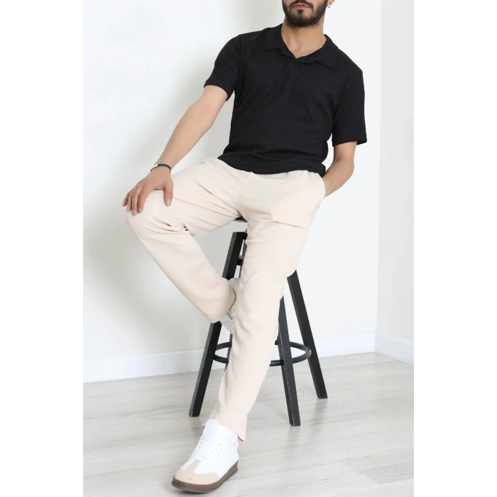 Zra Krep Likralı Bel Lastikli Erkek  Alt Bej - 90114.1837.