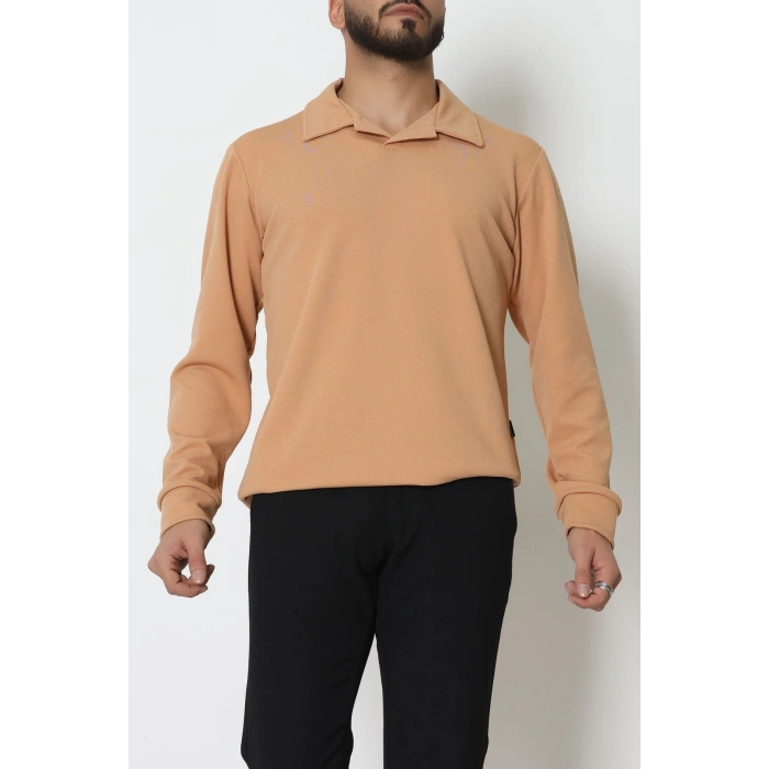 Zra Krep Polo Yaka Erkek Sweat Camel - 42186.1937.