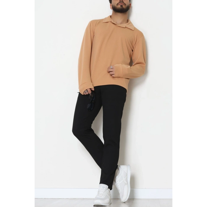 Zra Krep Polo Yaka Erkek Sweat Camel - 42186.1937.