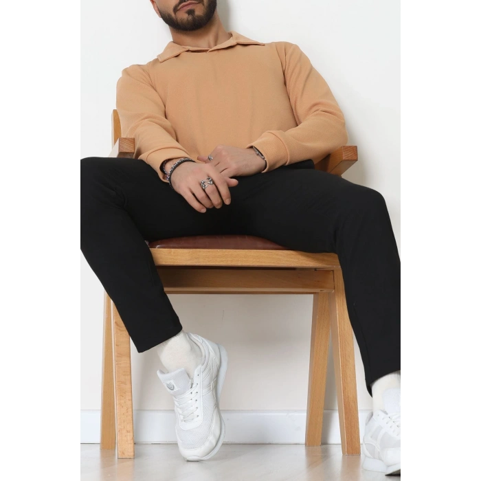 Zra Krep Polo Yaka Erkek Sweat Camel - 42186.1937.