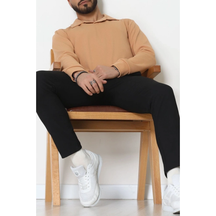 Zra Krep Polo Yaka Erkek Sweat Camel - 42186.1937.