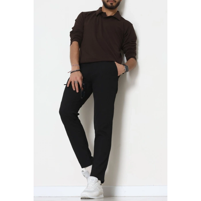 Zra Krep Polo Yaka Erkek Sweat Kahve - 42186.1937.