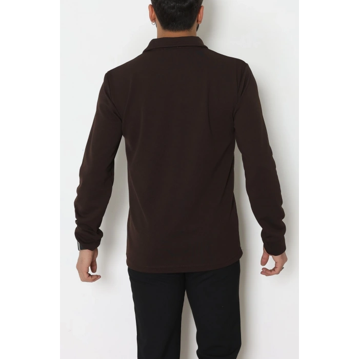 Zra Krep Polo Yaka Erkek Sweat Kahve - 42186.1937.