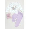2-5 Yaş 2 İplik Şardonlu Çocuk Takım Lila - 5264368.1576.