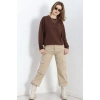 2 İp Bisiklet Yaka Sweat Kahve - 20790.1878.