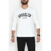 2 İplik Baskılı Erkek Sweat Beyaz - 42780.2087.