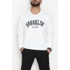 2 İplik Baskılı Erkek Sweat Beyaz - 42780.2087.