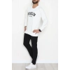 2 İplik Baskılı Erkek Sweat Beyaz - 42780.2087.