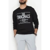 2 İplik Baskılı Erkek Sweat Siyah - 42779.2087.