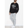 2 İplik Baskılı Erkek Sweat Siyah - 42779.2087.